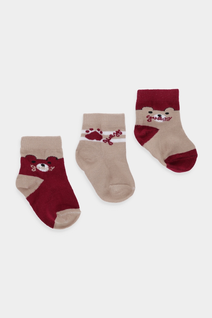 Κάλτσες μωρού Guess 3-pack καφέ H5BW14.Z3G10.9BYA