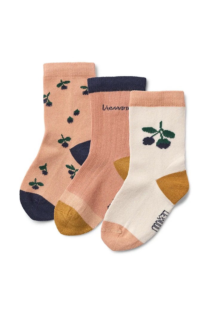 Detské ponožky Liewood Silas Socks 3-Pack 3-pak oranžová LW20014.9BYA