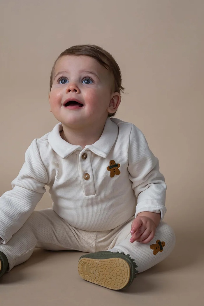 Kojenecké legíny Donsje Yosi Leggings Gingerbread nášivka béžová 3042801