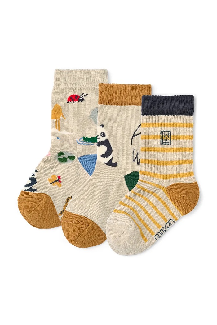 Ponožky Liewood Silas Socks 3-Pack 3-pak béžová LW20742.9BYA