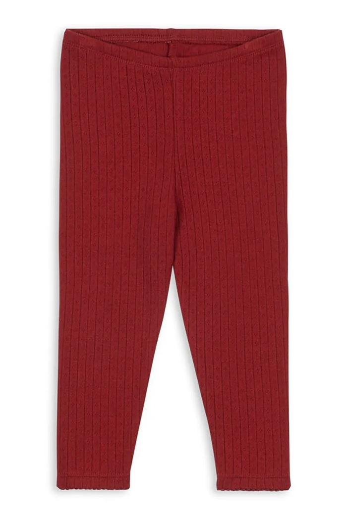 Konges Sløjd legginsy bawełniane dziecięce MINNIE PANTS GOTS wzorzyste czerwony KS104378.9BYA
