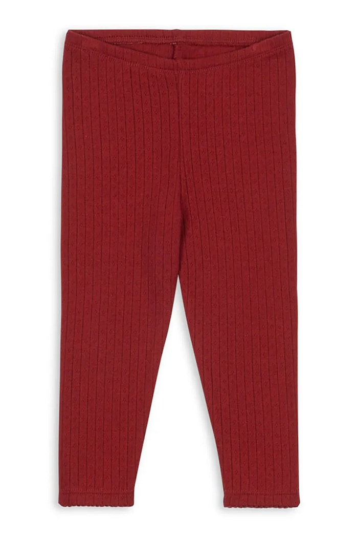 Konges Sløjd legginsy bawełniane dziecięce MINNIE PANTS GOTS wzorzyste czerwony KS104378.9BYA