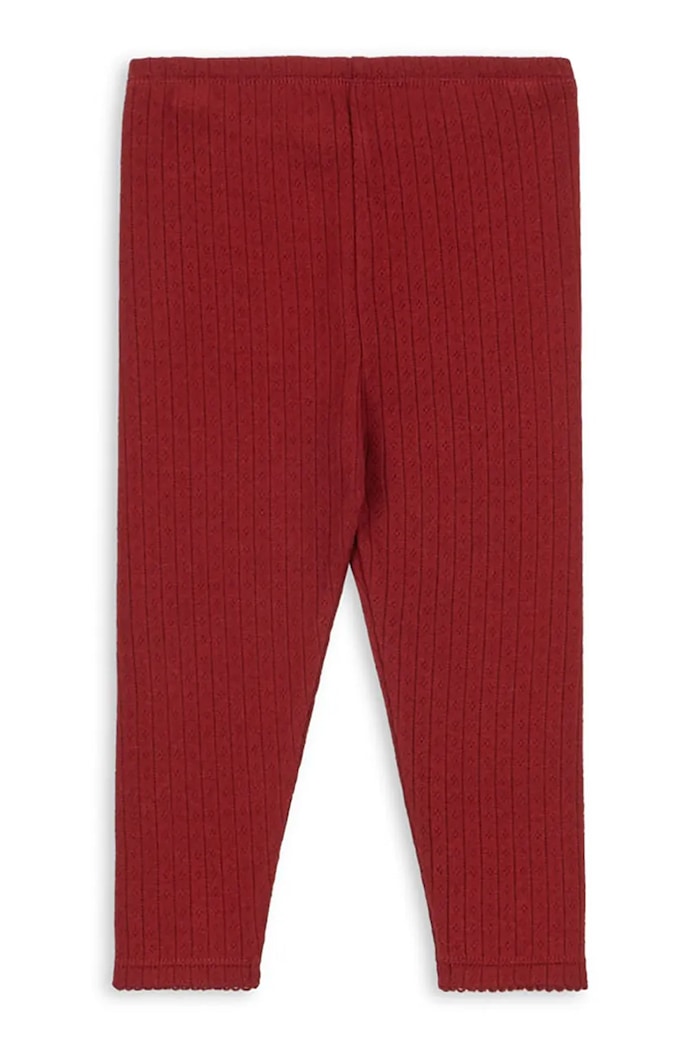 Konges Sløjd legginsy bawełniane dziecięce MINNIE PANTS GOTS KS104378.9BYA czerwony AW25