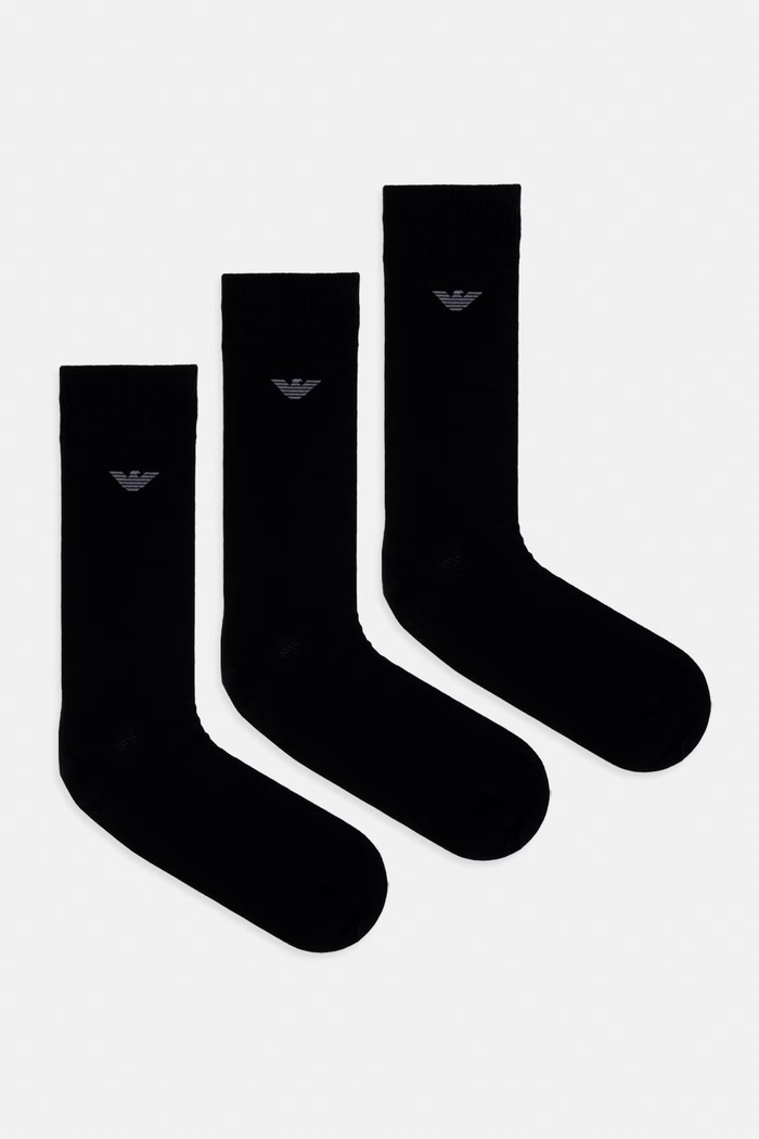 Emporio Armani Underwear Skarpety z bawełną 3-pack czarny EM000554.AF14446