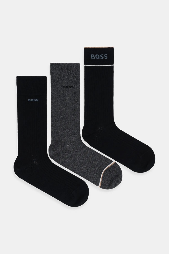 BOSS șosete 3-pack 3P RS Rib Fine CC sosete lungi multicolor 50543539