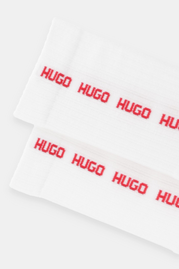 HUGO șosete 3-pack 3P QS RIB TAPE MD 50543076 alb AW25