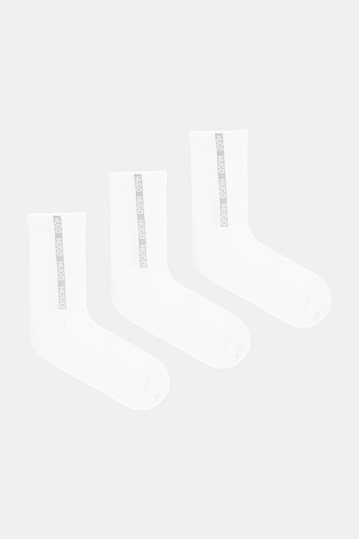 Κάλτσες HUGO 3-pack Bashinah ψηλές κάλτσες λευκό 50543076