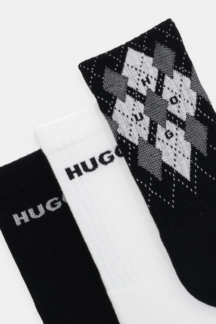 Κάλτσες HUGO 3-pack Bashinah 50543138 μαύρο AW25