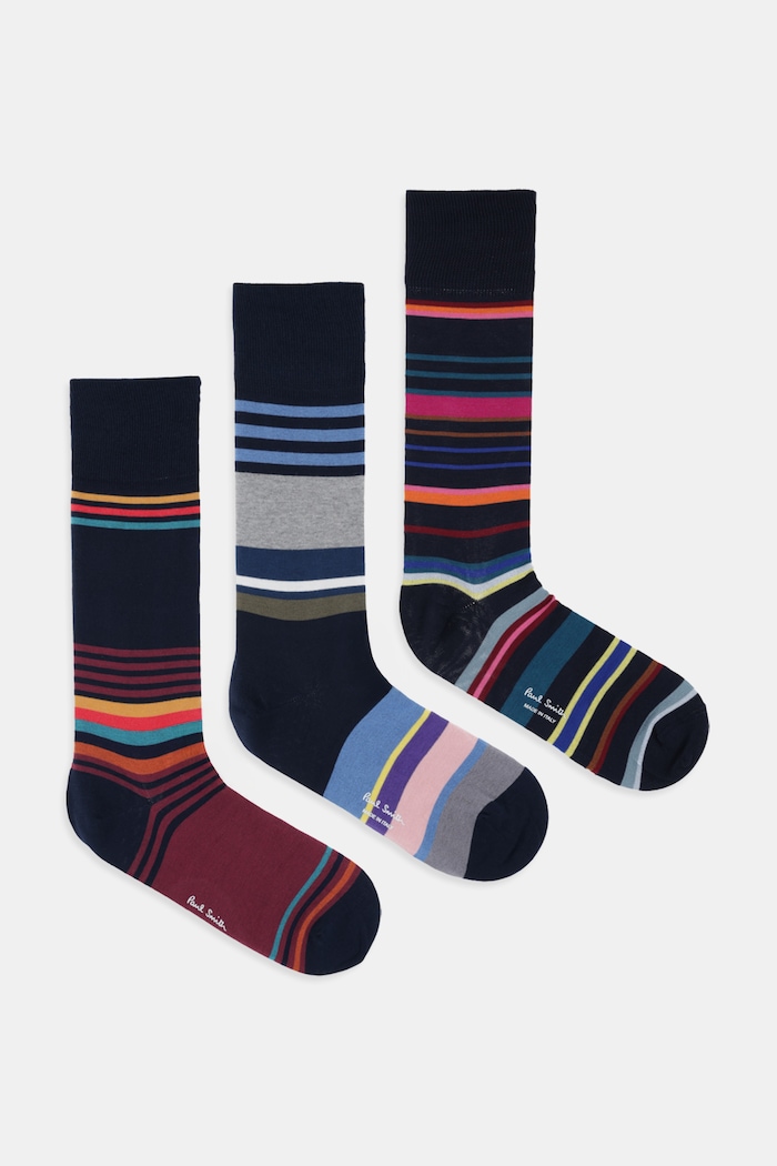 Paul Smith skarpetki 3-pack skarpetki długie granatowy M1A.SOCK.T3STRP