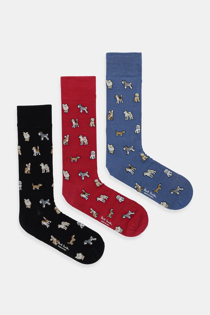Paul Smith Șosete 3-pack rosu M1A.SOCK.TDOGS