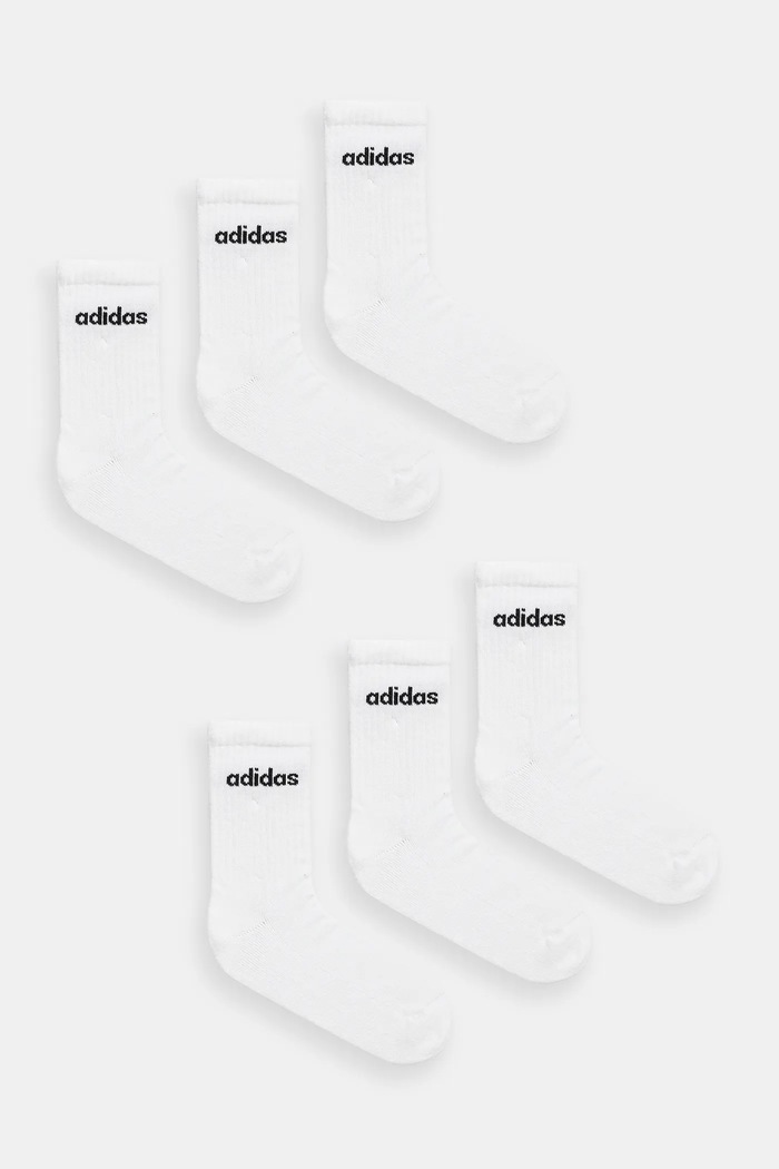 Ponožky adidas 6-pak dlhé ponožky biela JL6096