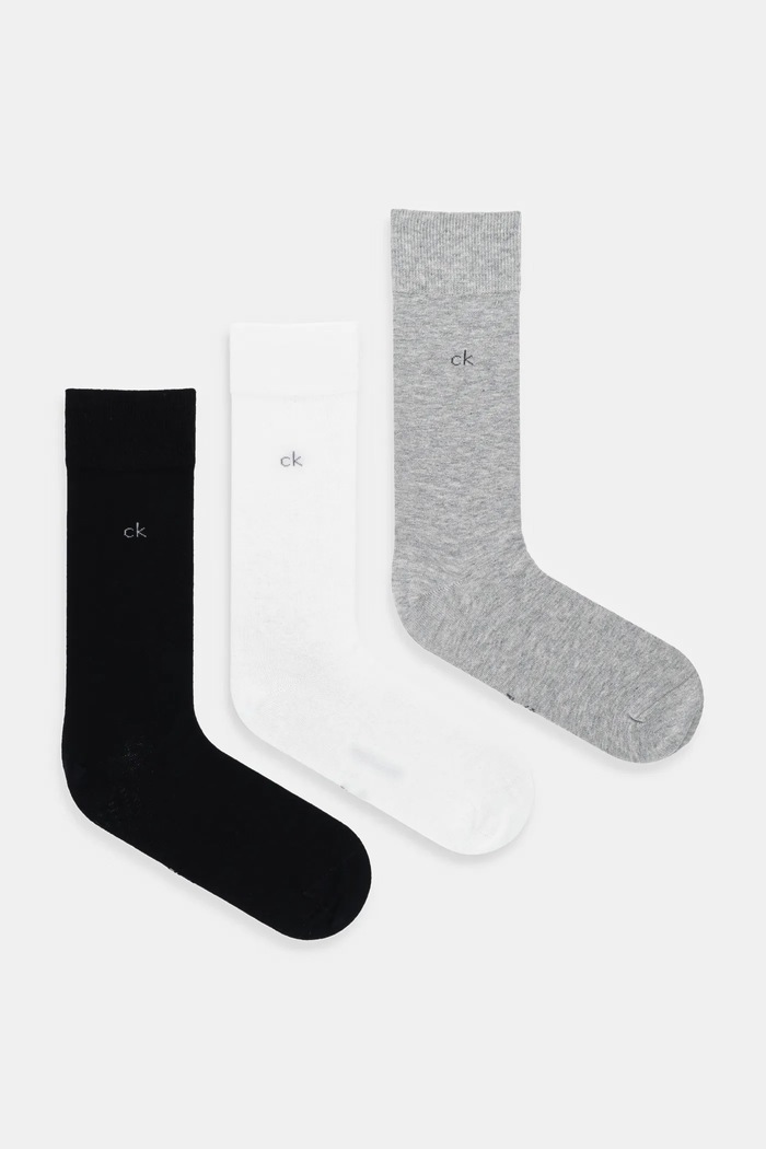 Calvin Klein κάλτσες ανδρικές με βαμβάκι 3-pack λευκό 701234208