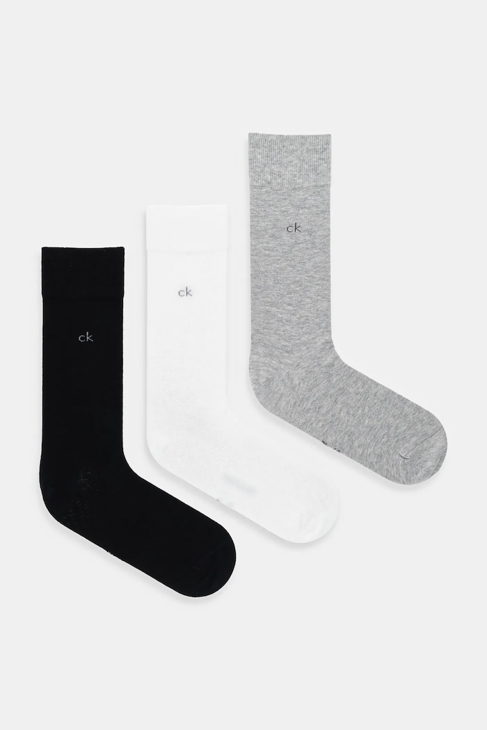 Calvin Klein κάλτσες ανδρικές με βαμβάκι 3-pack λευκό 701234208