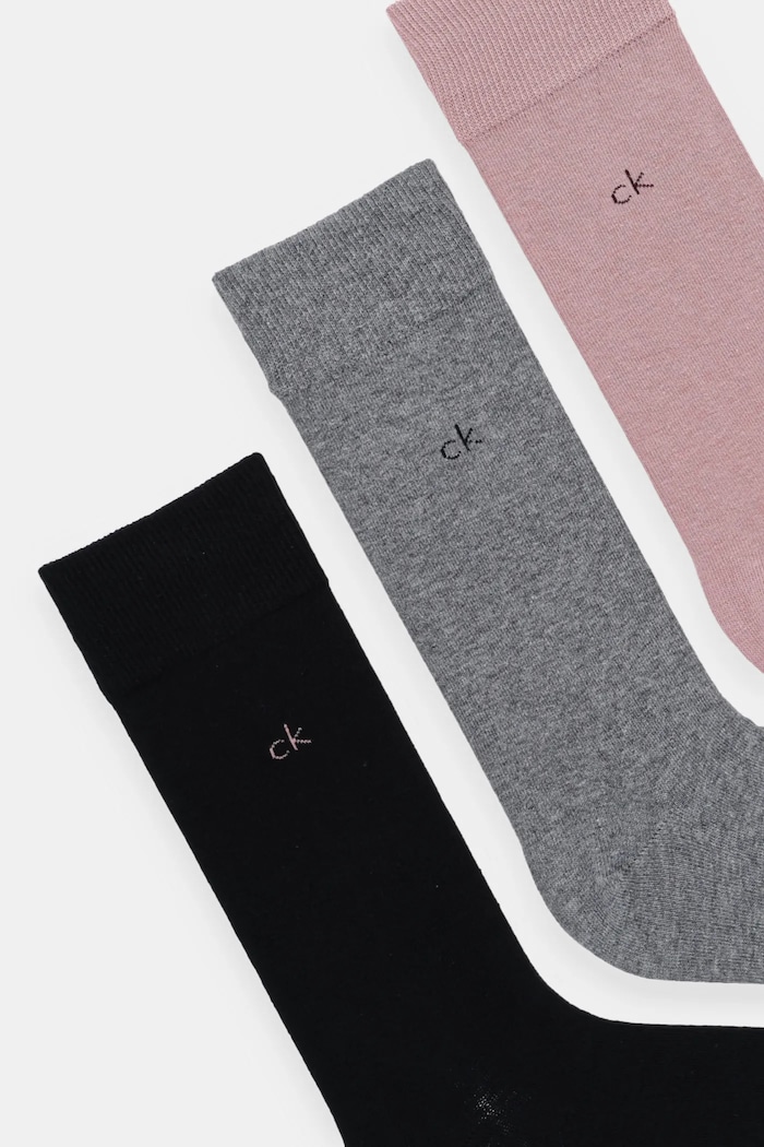 Calvin Klein skarpety męskie z bawełną 3-pack 701234208 różowy SS26
