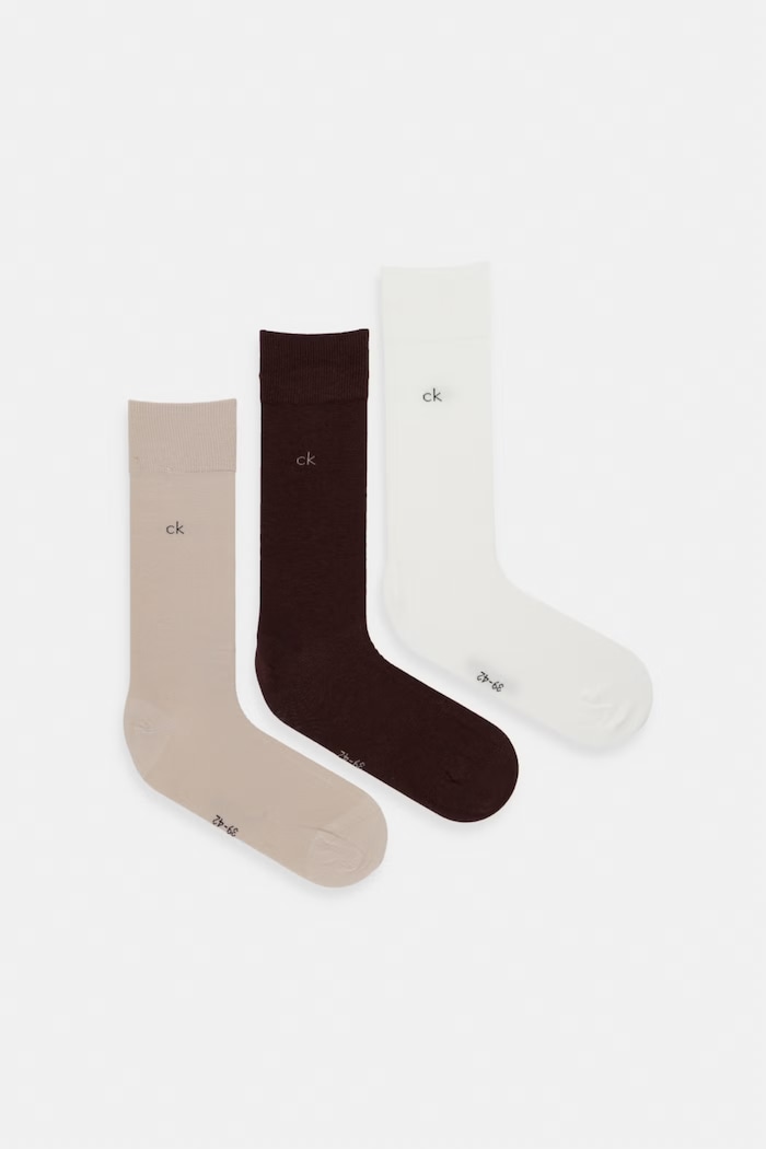 Calvin Klein κάλτσες ανδρικές με βαμβάκι 3-pack μπεζ 701234208