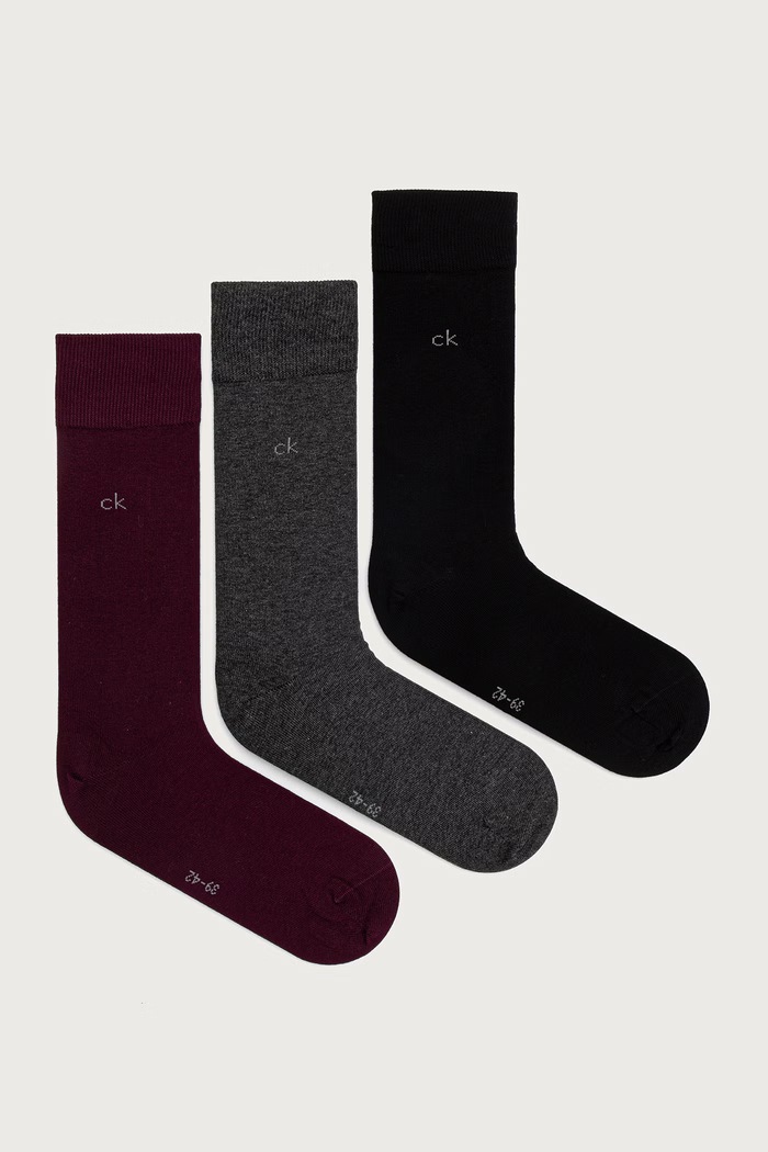 Calvin Klein Ponožky pánské s bavlnou 3-pack černá 701234208