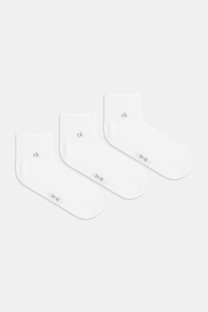 Calvin Klein ponožky pánske s bavlnou 3-pak biela 701234209