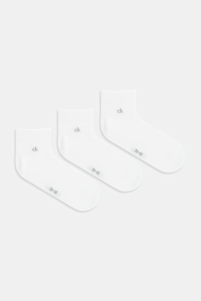 Calvin Klein ponožky pánske s bavlnou 3-pak biela 701234209