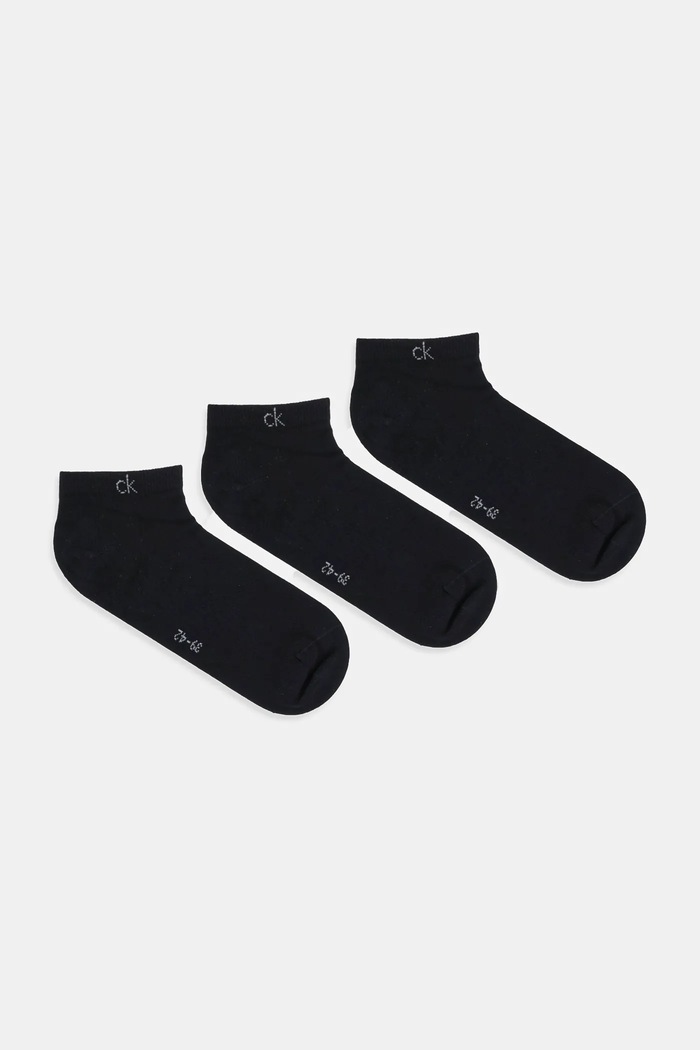 Calvin Klein κάλτσες ανδρικές με βαμβάκι 3-pack κοντές κάλτσες μαύρο 701234366