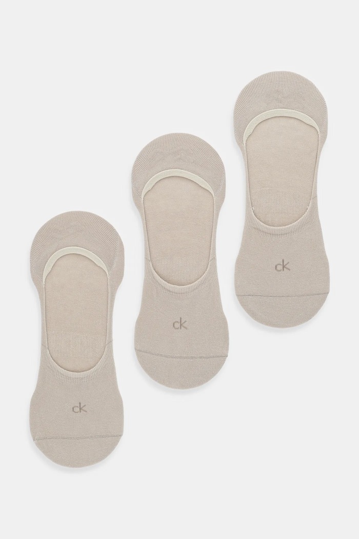 Ponožky Calvin Klein 3-pak krátke ponožky béžová 701234367