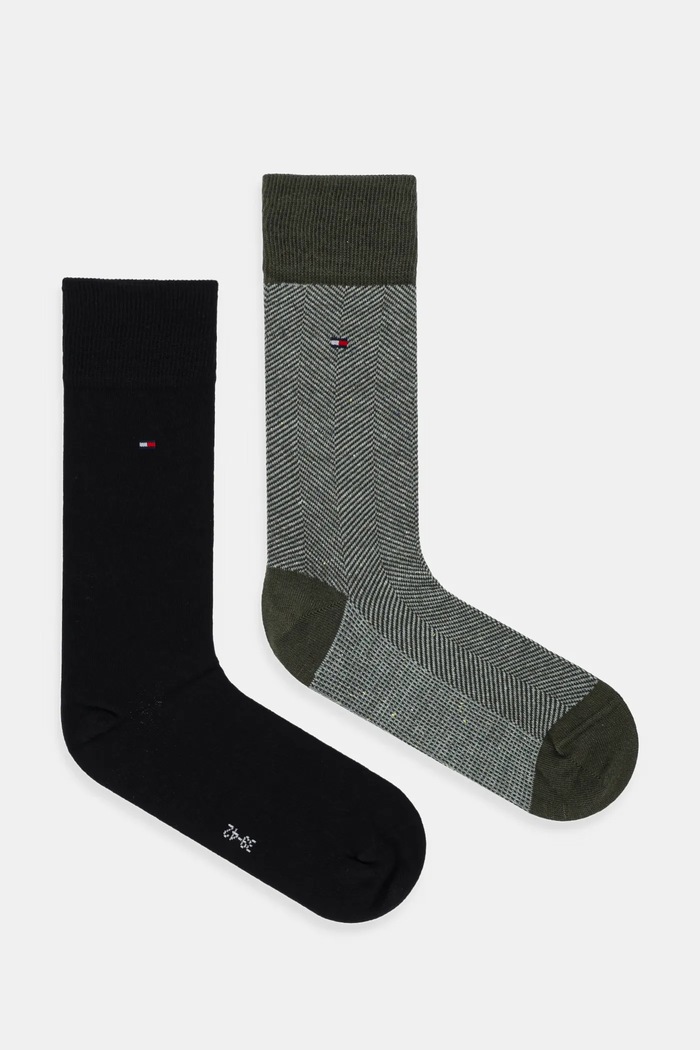Tommy Hilfiger șosete 2-pack uni verde 701236313