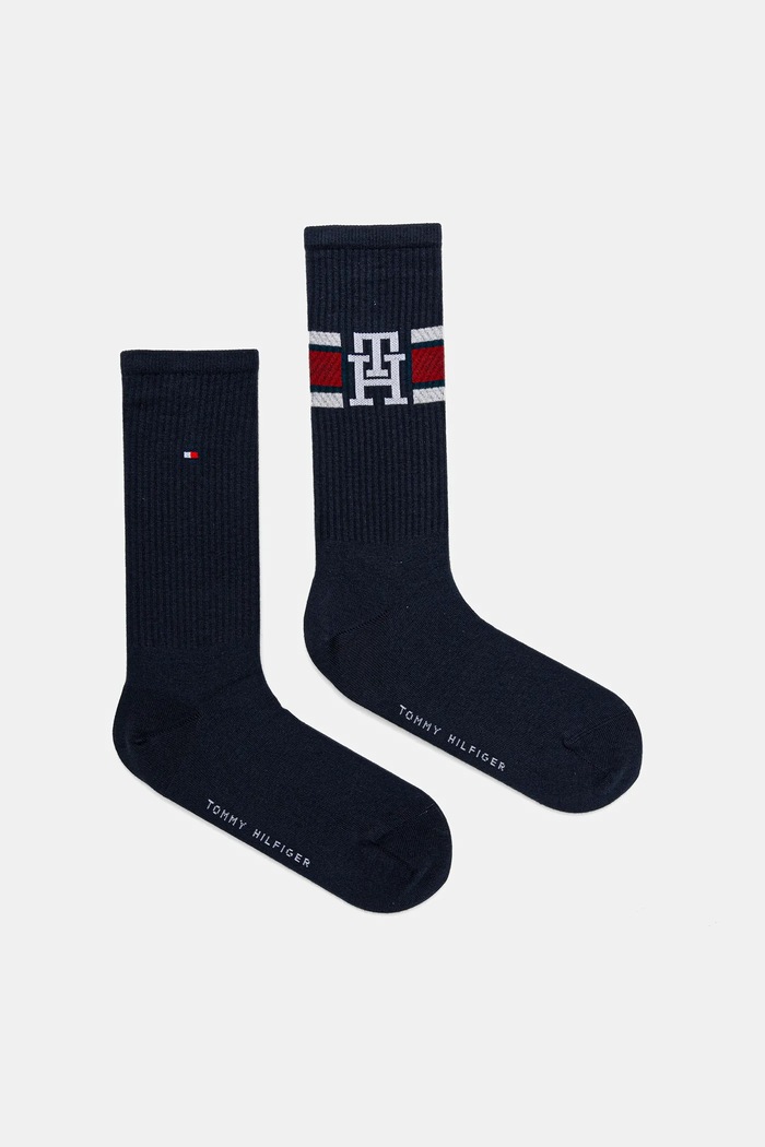 Κάλτσες Tommy Hilfiger 2-pack ψηλές κάλτσες σκούρο μπλε 701236320