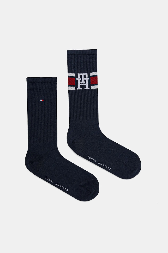 Κάλτσες Tommy Hilfiger 2-pack ψηλές κάλτσες σκούρο μπλε 701236320