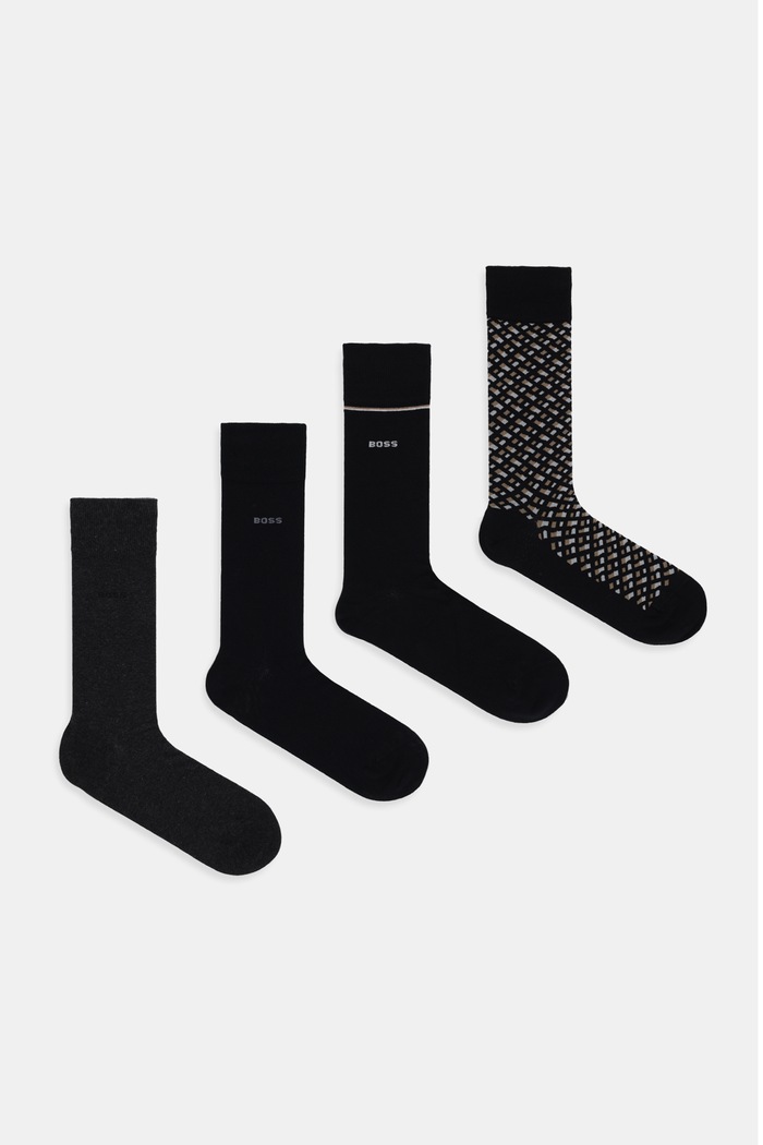 BOSS Șosete 4-pack 4P RS Gift Monogram negru 50524322
