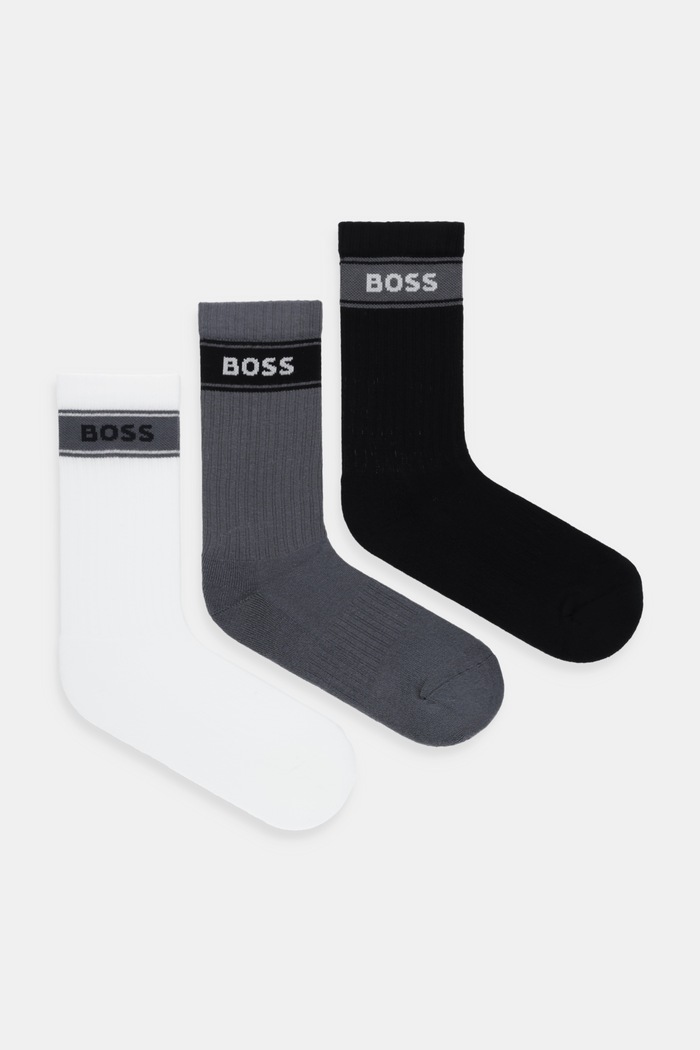 Κάλτσες BOSS 3-pack Bashinah ψηλές κάλτσες μαύρο 50543637