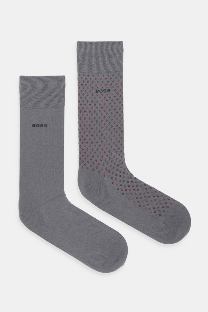 BOSS șosete 2-pack 2P RS Minipattern CC sosete lungi gri 50547832