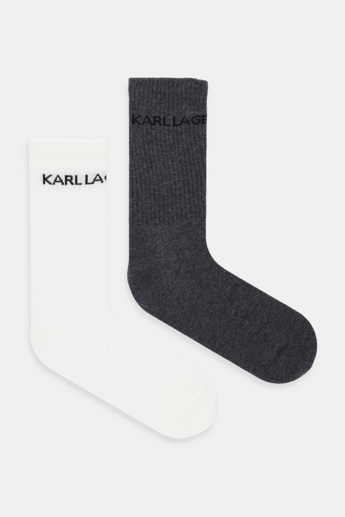 Ponožky Karl Lagerfeld 2-pak dlhé ponožky béžová A4M47028