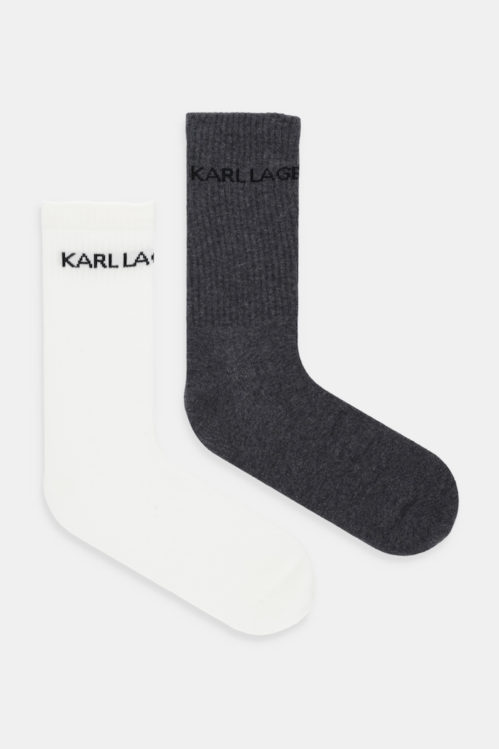 Ponožky Karl Lagerfeld 2-pak dlhé ponožky béžová A4M47028