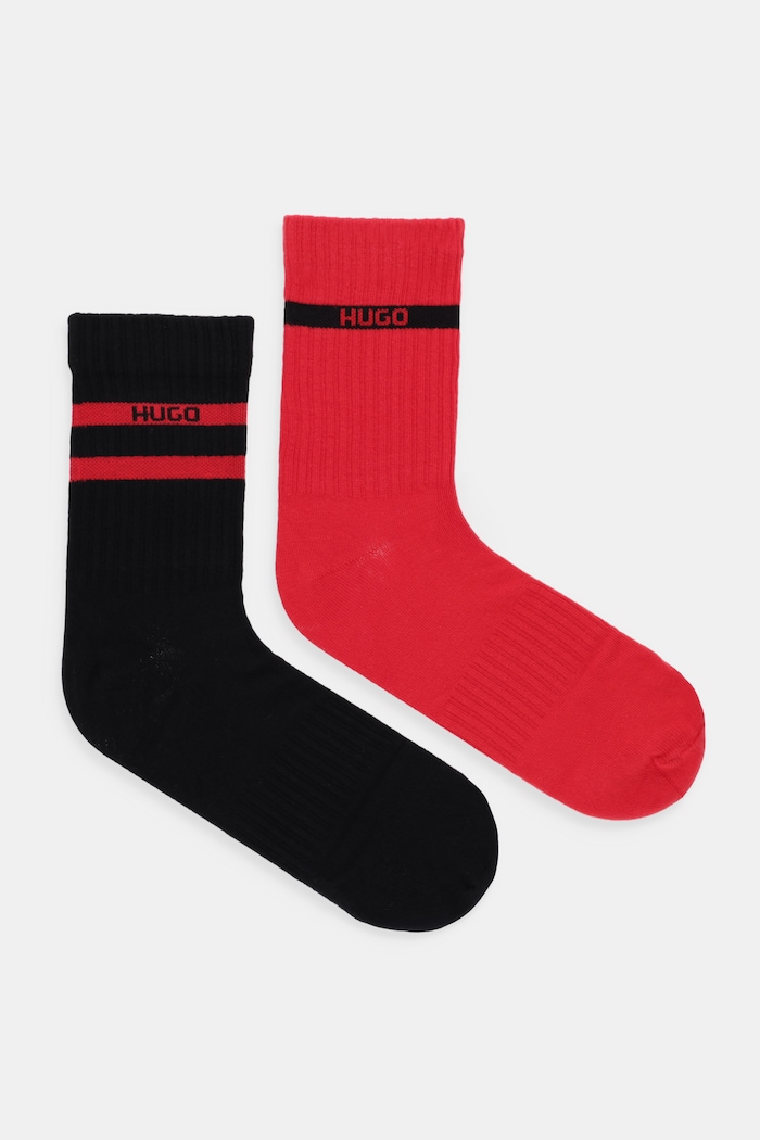Κάλτσες HUGO 2-pack Bashinah μελανζέ κόκκινο 50546649