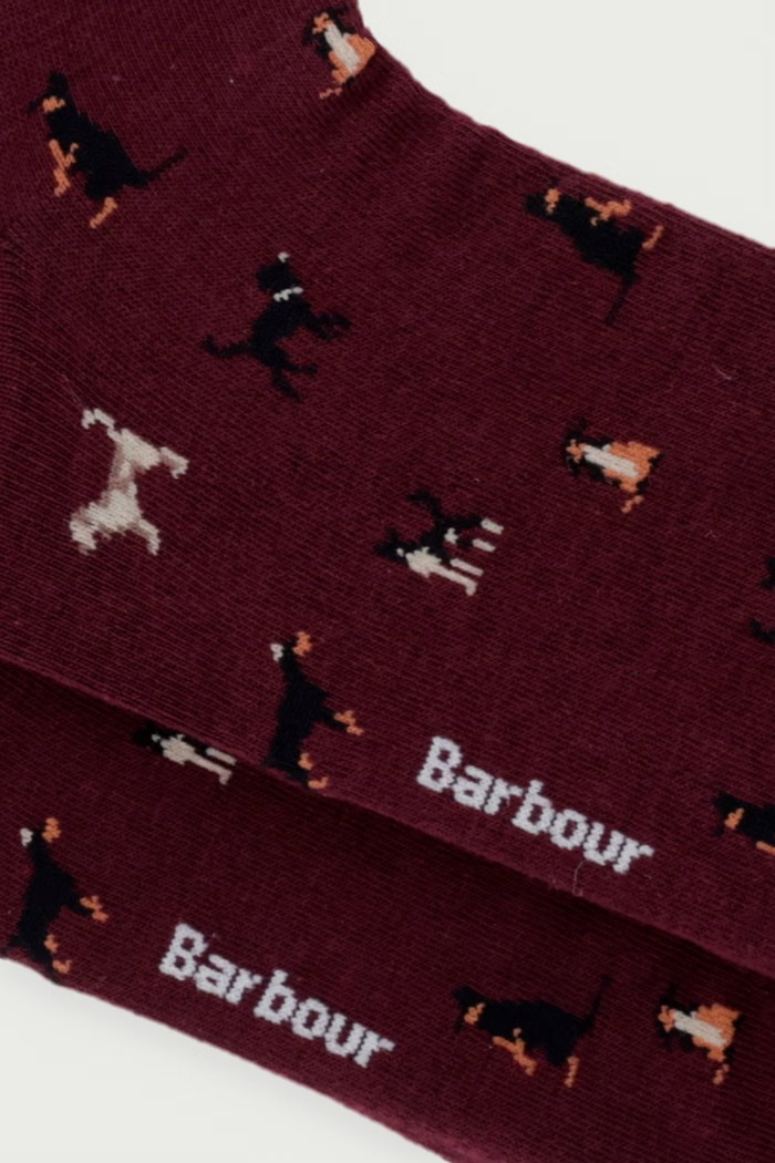 Barbour Skarpety męskie z bawełną Mavin MSO0068 bordowy AW25