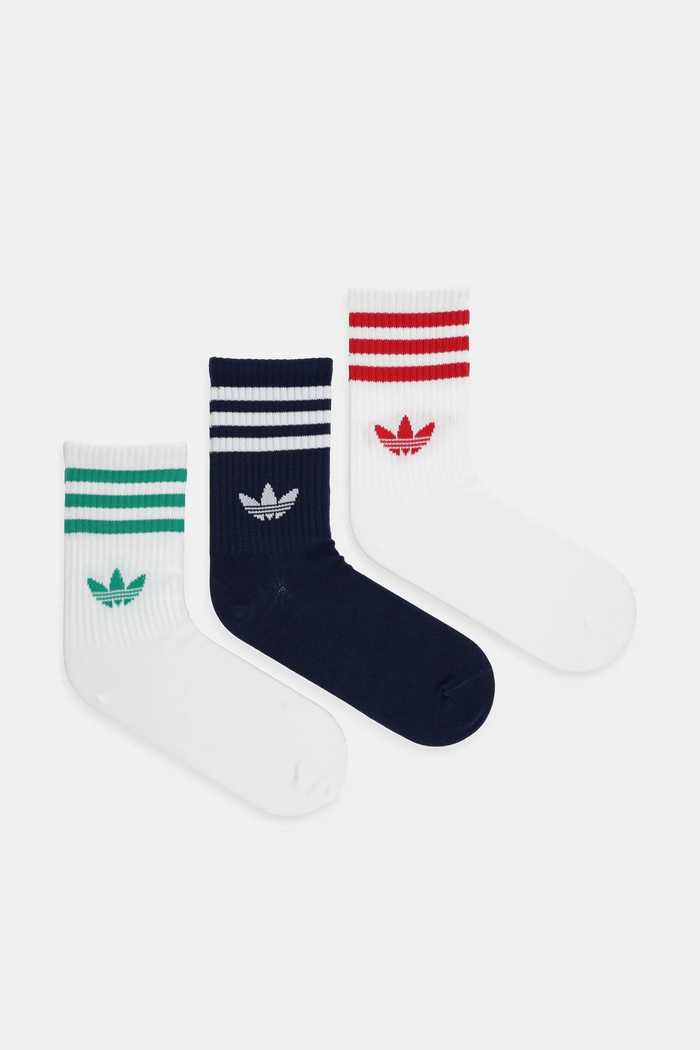 Ponožky adidas Originals 3-Stripes 3-pack dlouhé ponožky bílá JV7408