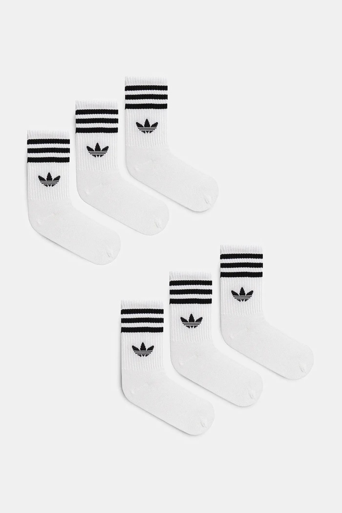 Ponožky adidas Originals 3-Stripes 6-pak dlhé ponožky biela JV7410