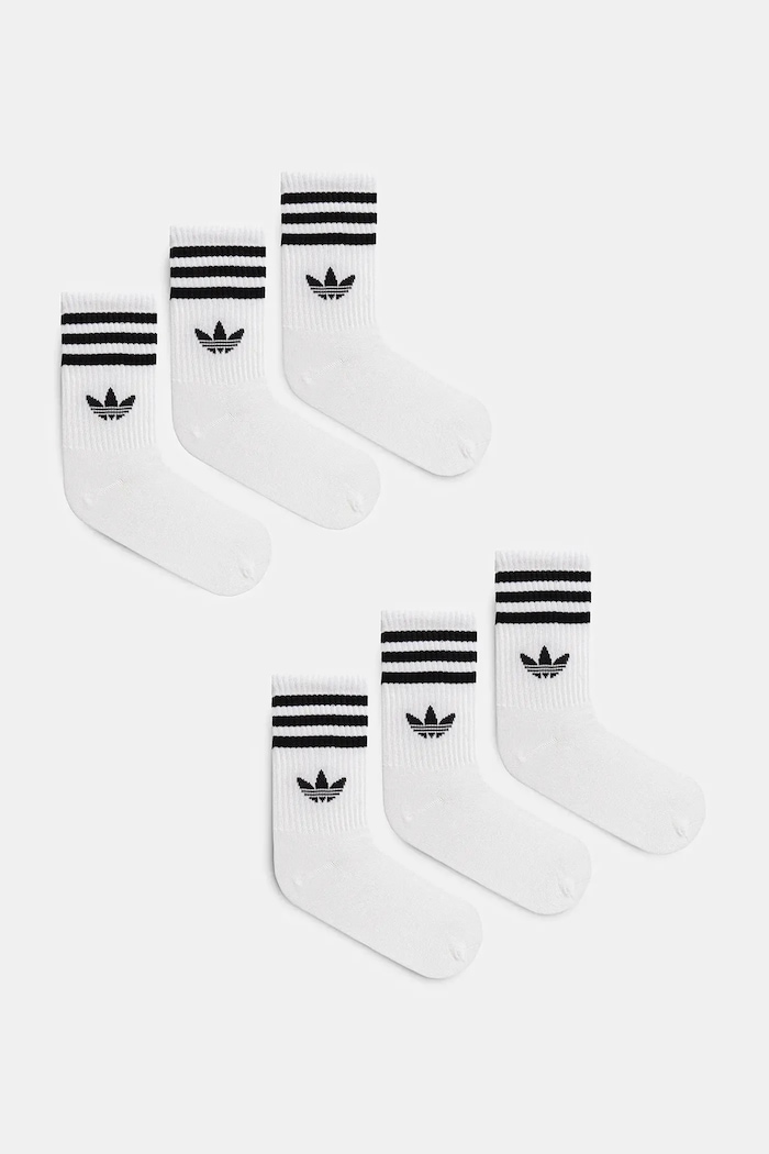 Ponožky adidas Originals 3-Stripes 6-pak dlhé ponožky biela JV7410