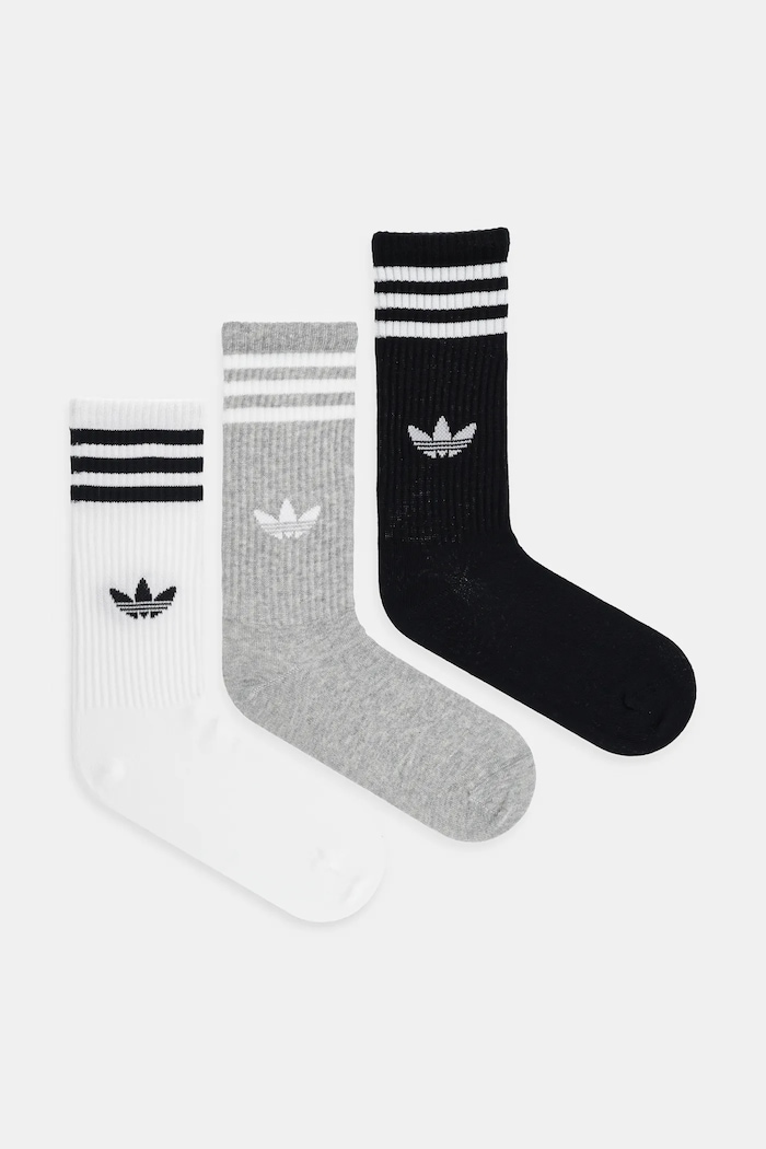 Κάλτσες adidas Originals 3-Stripes 3-pack ψηλές κάλτσες μαύρο JV7418