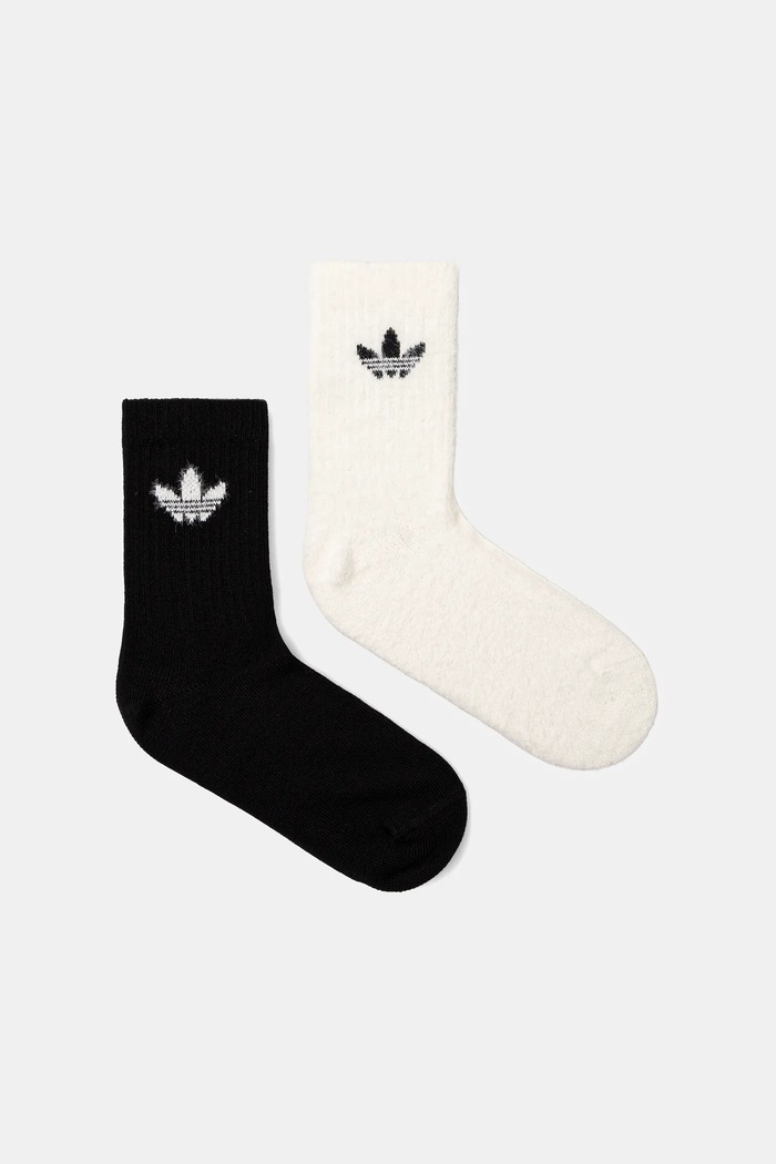 Ponožky adidas Originals Fluffy Cr S 2-pack dlouhé ponožky bílá JX5217