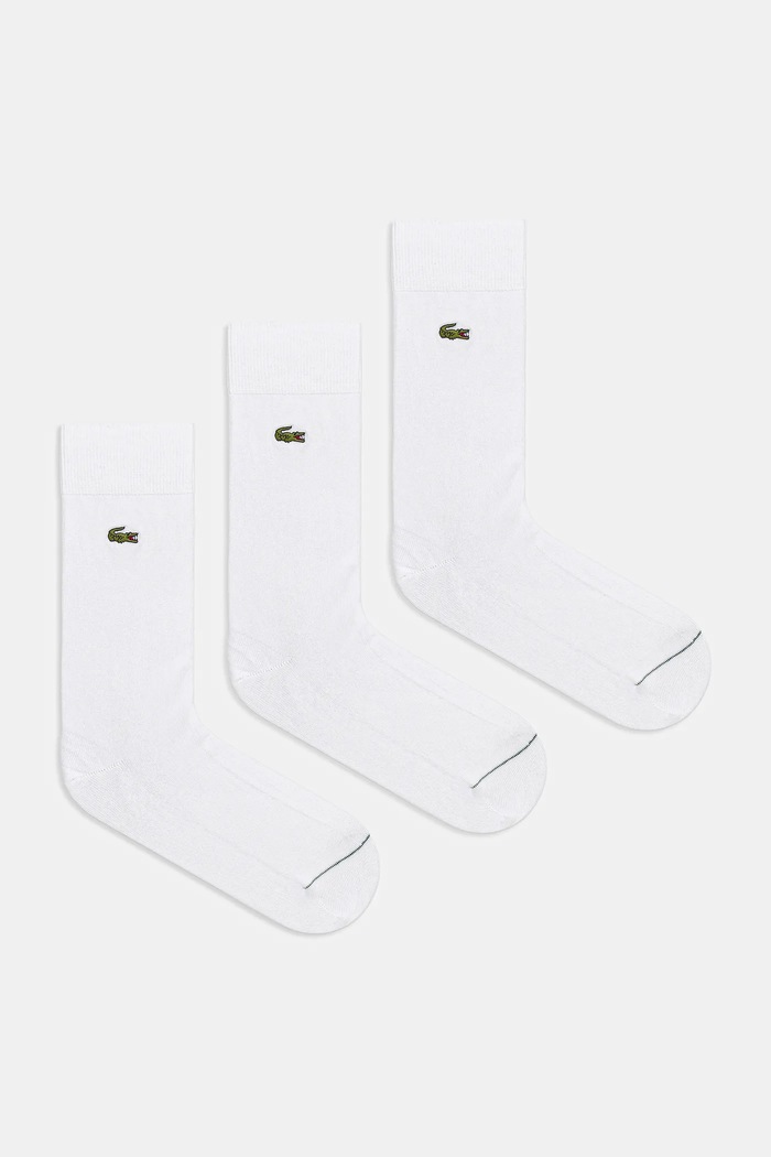 Ponožky Lacoste 3-pack nášivka bílá RA8142