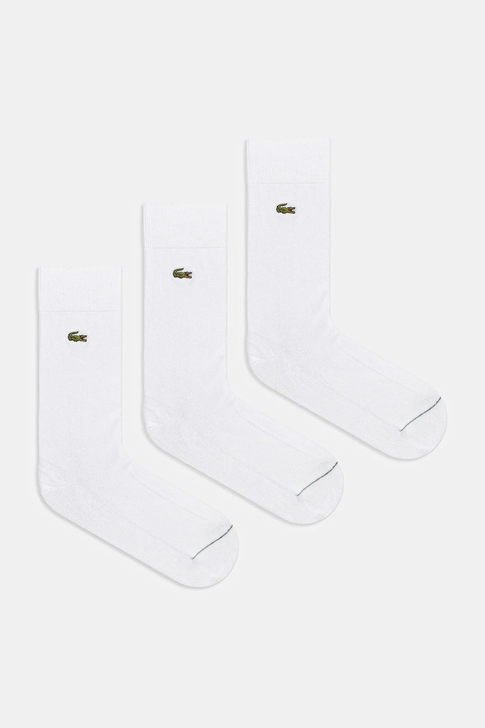 Ponožky Lacoste 3-pack nášivka bílá RA8142