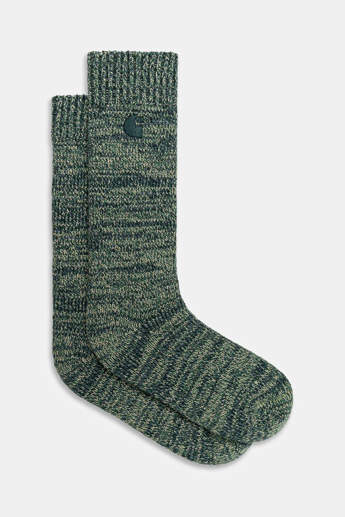Carhartt WIP skarpetki z dodatkiem wełny Tony Socks melanż zielony I035478.09SXX