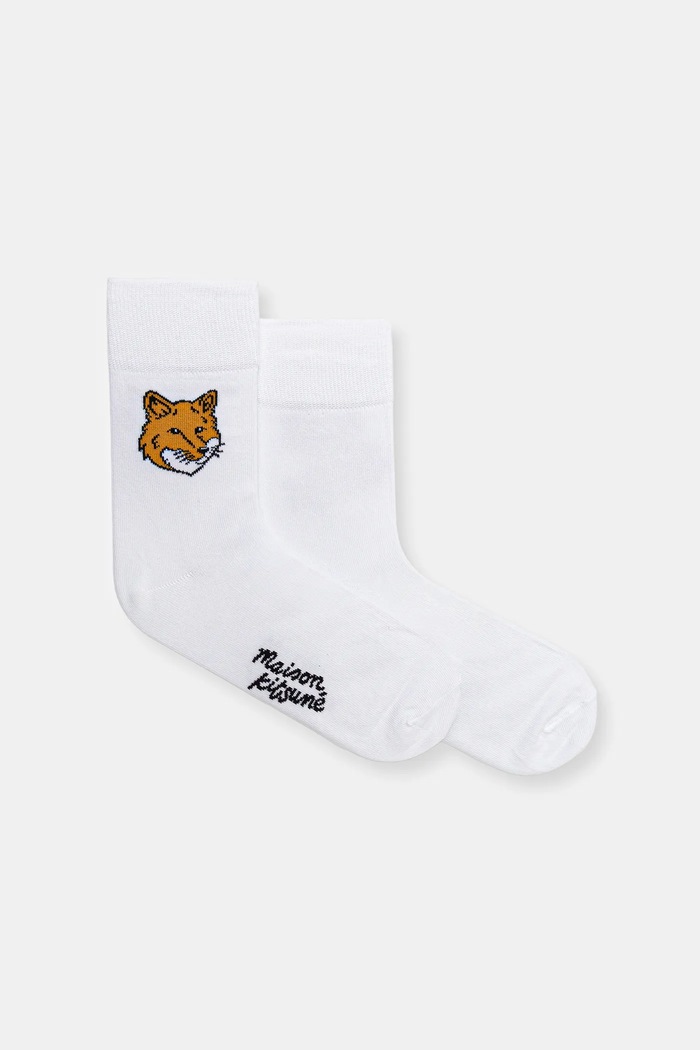 Maison Kitsuné Socks Fox Head white MM06402KT0010