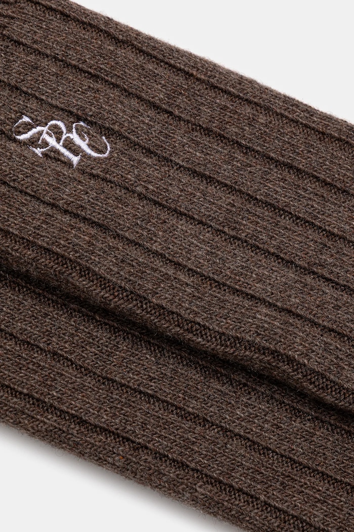 Sporty & Rich skarpetki z dodatkiem wełny SRC Cashmere AC07866302BR27 brązowy AW25