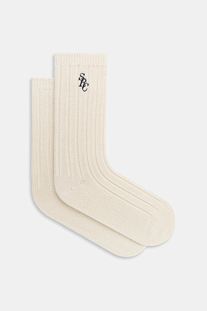 Носки с добавлением шерсти Sporty & Rich SRC Cashmere длинные носки бежевый AC07867302WH37