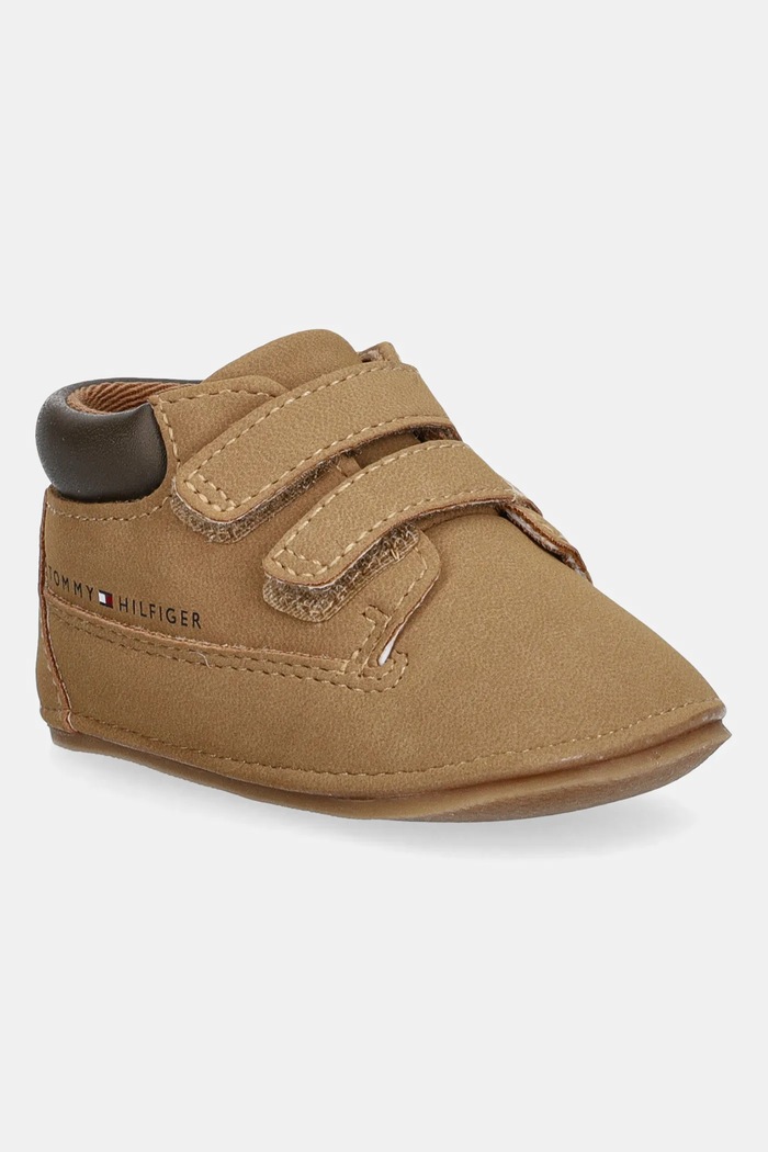 Βρεφικά παπούτσια Tommy Hilfiger χωρίς μόνωση καφέ T0B5.34059