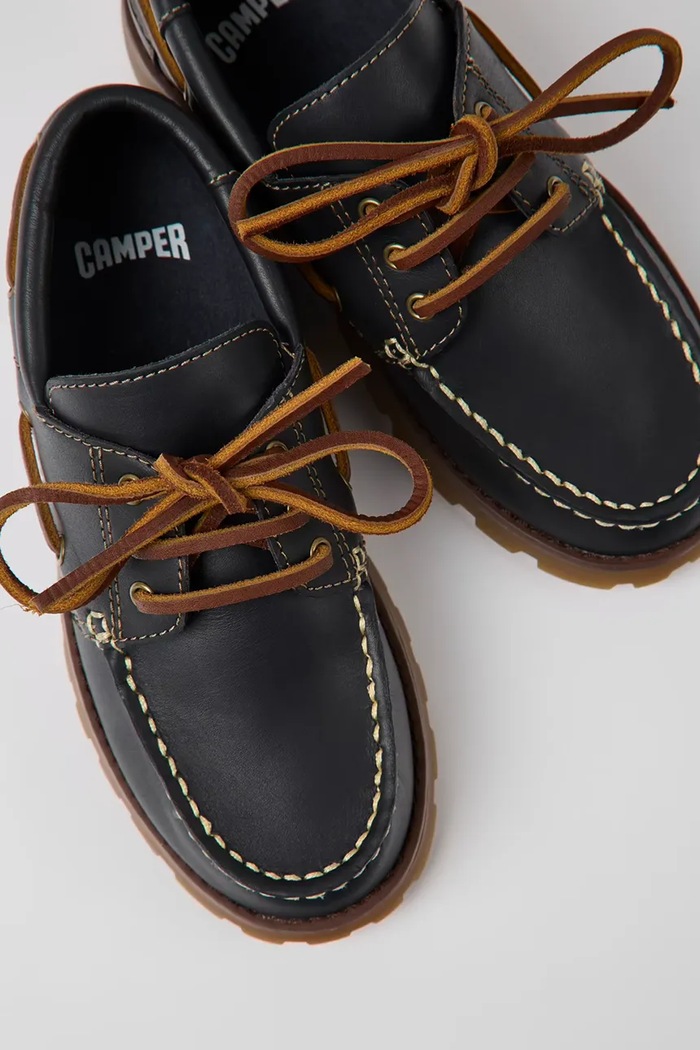 Детские кожаные мокасины Camper чёрный K800416.35.38