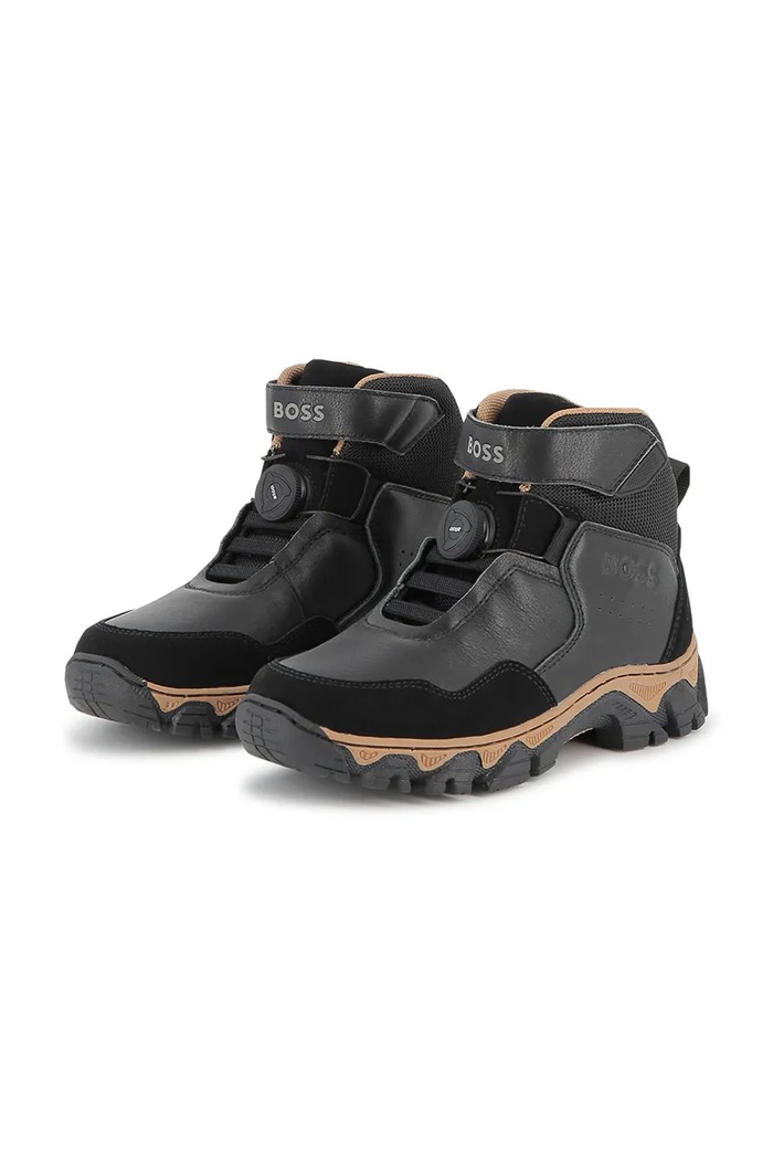 BOSS scarpe invernali bambini pelle scamosciata nero J52568.36.40