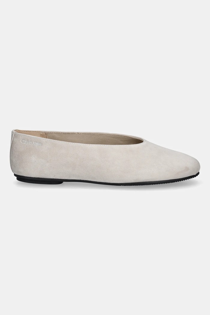 Велурени балеринки Calvin Klein BALLERINA ROUND HW SUE HW0HW02565 бежов AW25