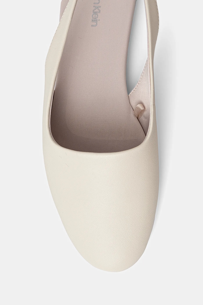 Kožené balerínky Calvin Klein BALLERINA SLING BACK LTH béžová HW0HW02655